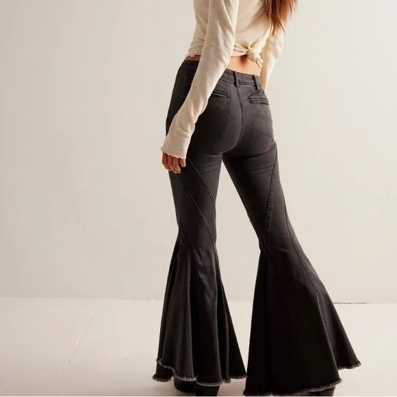 Free People Black Twirl Jeans Size 32 - Picture 3 of 16